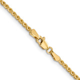 14K 18 inch 2.1mm Diamond-cut Spiga with Lobster Clasp Chain