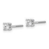 18kw 1/4 ctw Lab Grown Dia VS+ F+ Round 4 Prong Hvy Wt ScrewBk Earring