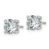 18kw 2 1/2 ctw Cert Lab Grown Dia VS+ F+ Round 4 Prong Hvy Wt Earring