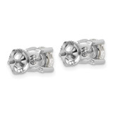 18kw 4 ctw Lab Grown Dia VS+ F+ Round 4 Prong Hvy Wt ScrewBk Earring