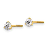18ky 1/2 ctw Lab Grown Dia VS+ F+ Round 3 Prong Hvy Wt ScrewBk Earring