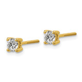 18ky 1/2 ctw Lab Grown Dia VS+ F+ Round 4 Prong Hvy Wt ScrewBk Earring
