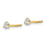 18ky 1/3 ctw Lab Grown Dia VS+ F+ Round 3 Prong Hvy Wt ScrewBk Earring