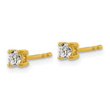 18ky 1/3 ctw Lab Grown Dia VS+ F+ Round 4 Prong Hvy Wt Earring