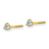 18ky 1/4 ctw Cert Lab Grown Dia VS+ F+ Round 3 Prong Hvy Wt ScrewBk Earring