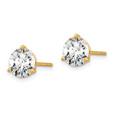 18ky 3 ctw Lab Grown Dia VS+ F+ Round 3 Prong Hvy Wt Earring
