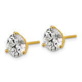 18ky 4 ctw Cert Lab Grown Dia VS+ F+ Round 3 Prong Hvy Wt Earring