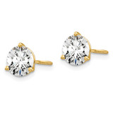 18ky 4 ctw Cert Lab Grown Dia VS+ F+ Round 3 Prong Hvy Wt ScrewBk Earring