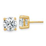 18ky 5 ctw Cert Lab Grown Dia VS+ F+ Round 4 Prong Hvy Wt Earring