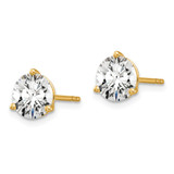 18ky 6 ctw Cert Lab Grown Dia VS+ F+ Round 3 Prong Hvy Wt Earring
