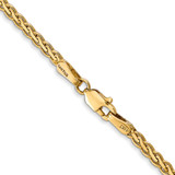 14K 18 inch 2.4mm Flat Wheat with Lobster Clasp Chain
