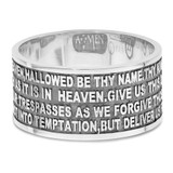 AMEN Sterling Silver Rhodium-plated Size 13 Lord's Prayer Ring