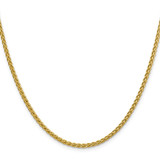 14K 18 inch 2.75mm Semi-Solid Wheat with Lobster Clasp Chain