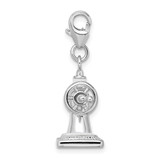 Amore La Vita Sterling Silver Rhodium-plated Polished 3-D Enameled Sewing Machine Charm with Fancy Lobster Clasp - QC-B3983E64-1389