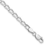 Amore La Vita Sterling Silver Rhodium-plated Polished 4.3mm 8 inch Open Link with Lobster Clasp Charm Bracelet