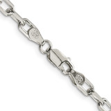 Amore La Vita Sterling Silver Rhodium-plated Polished 4.3mm Diamond-cut 7 inch Open Link Cable with Lobster Clasp Charm Bracelet
