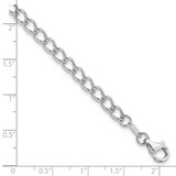 Amore La Vita Sterling Silver Rhodium-plated Polished 4.5mm 8 inch Half Round Wire Curb Chain with Fancy Lobster Clasp Charm Bracelet