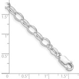 Amore La Vita Sterling Silver Rhodium-plated Polished 5mm 7 inch Rolo with Lobster Clasp Charm Bracelet