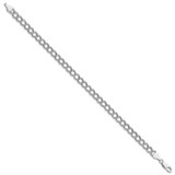 Amore La Vita Sterling Silver Rhodium-plated Polished 6mm 7 inch Double Link with Lobster Clasp Charm Bracelet