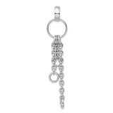 Amore La Vita Sterling Silver Rhodium-plated Polished Circle with Cable Chain Dangles Charm Carrier Pendant - QC-1BEB3D12-8594