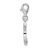 Amore La Vita Sterling Silver Rhodium-plated Polished CZ Letter C Initial Charm with Fancy Lobster Clasp - QC-0CEE17C1-1672