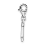 Amore La Vita Sterling Silver Rhodium-plated Polished CZ Letter I Initial Charm with Fancy Lobster Clasp - QC-F99FA46C-3940
