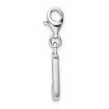 Amore La Vita Sterling Silver Rhodium-plated Polished CZ Letter J Initial Charm with Fancy Lobster Clasp - QC-4277F3EC-9690