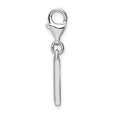 Amore La Vita Sterling Silver Rhodium-plated Polished CZ Letter M Initial Charm with Fancy Lobster Clasp - QC-9B8BA3AB-1212