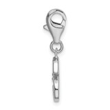 Amore La Vita Sterling Silver Rhodium-plated Polished CZ Letter S Initial Charm with Fancy Lobster Clasp - QC-33C9EADB-8912