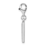 Amore La Vita Sterling Silver Rhodium-plated Polished CZ Letter V Initial Charm with Fancy Lobster Clasp - QC-BB270F2D-1240