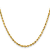 14K 18 inch 3.25mm Diamond-cut Rope with Lobster Clasp Chain