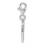 Amore La Vita Sterling Silver Rhodium-plated Polished CZ Letter X Initial Charm with Fancy Lobster Clasp - QC-7351C6E8-3510