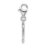 Amore La Vita Sterling Silver Rhodium-plated Polished CZ Letter Z Initial Charm with Fancy Lobster Clasp - QC-36A14B41-1249