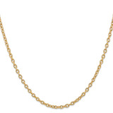 14K 18 inch 3.2mm Round Open Link Cable with Lobster Clasp Chain