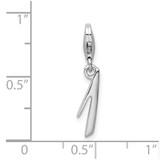 Amore La Vita Sterling Silver Rhodium-plated Polished Number 1 Charm with Fancy Lobster Clasp