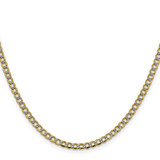 14K 18 inch 3.4mm Semi-Solid with Rhodium Pav‚ Curb with Lobster Clasp Chain
