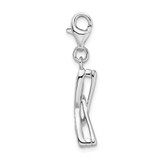 Amore La Vita Sterling Silver Rhodium-plated Polished3-D  Enameled Sunglass Charm with Fancy Lobster Clasp