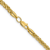 14K 18 inch 3.5mm Semi-Solid 3-Wire Wheat with Lobster Clasp Chain