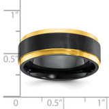 Black Zirconium Polished Yellow IP-plated w/Brushed Black Center 8mm Band - ZC-35097685-6853