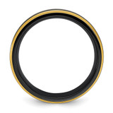 Black Zirconium Polished Yellow IP-plated w/Brushed Black Center 8mm Band - ZC-5372983D-9504