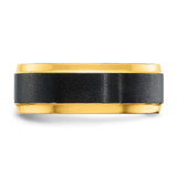 Black Zirconium Polished Yellow IP-plated w/Brushed Black Center 8mm Band - ZC-9A428FC4-8754