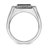 Brilliant Embers Sterling Silver Rhodium-plated 109 Stone Micro Pav‚ CZ Men's Ring - QM-8BDA0CA2-4675