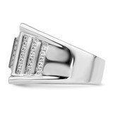 Brilliant Embers Sterling Silver Rhodium-plated 109 Stone Micro Pav‚ CZ Men's Ring - QM-8BDA0CA2-4675