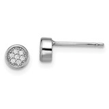 Brilliant Embers Sterling Silver Rhodium-plated 14 Stone Micro Pav‚ CZ Polished Post Earrings