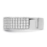 Brilliant Embers Sterling Silver Rhodium-plated 142 Stone Micro Pav‚ CZ Ring - QM-55666C8F-3271