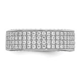 Brilliant Embers Sterling Silver Rhodium-plated 142 Stone Micro Pav‚ CZ Ring - QM-55666C8F-3271