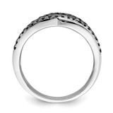 Brilliant Embers Sterling Silver Rhodium-plated 158 Stone Micro Pav‚ Black Champagne and White CZ Ring - QM-78304DCE-3153