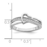 Brilliant Embers Sterling Silver Rhodium-plated 20 Stone Micro Pav‚ CZ Heart Ring - QM-5B6C7422-4394