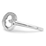 Brilliant Embers Sterling Silver Rhodium-plated 20 Stone Micro Pav‚ CZ Heart Ring - QM-FDF143F7-3148