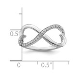 Brilliant Embers Sterling Silver Rhodium-plated 20 Stone Micro Pav‚ CZ Heart Ring - QM-FDF143F7-3148